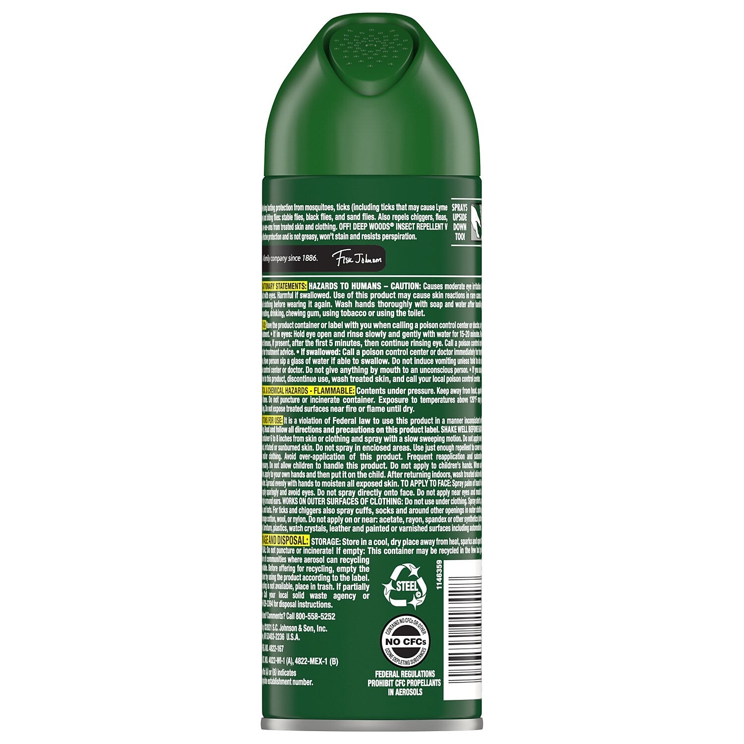 OFF! Deep Woods V Aerosol for Mosquitos, Alcohol Odor, 6 oz. (333242)