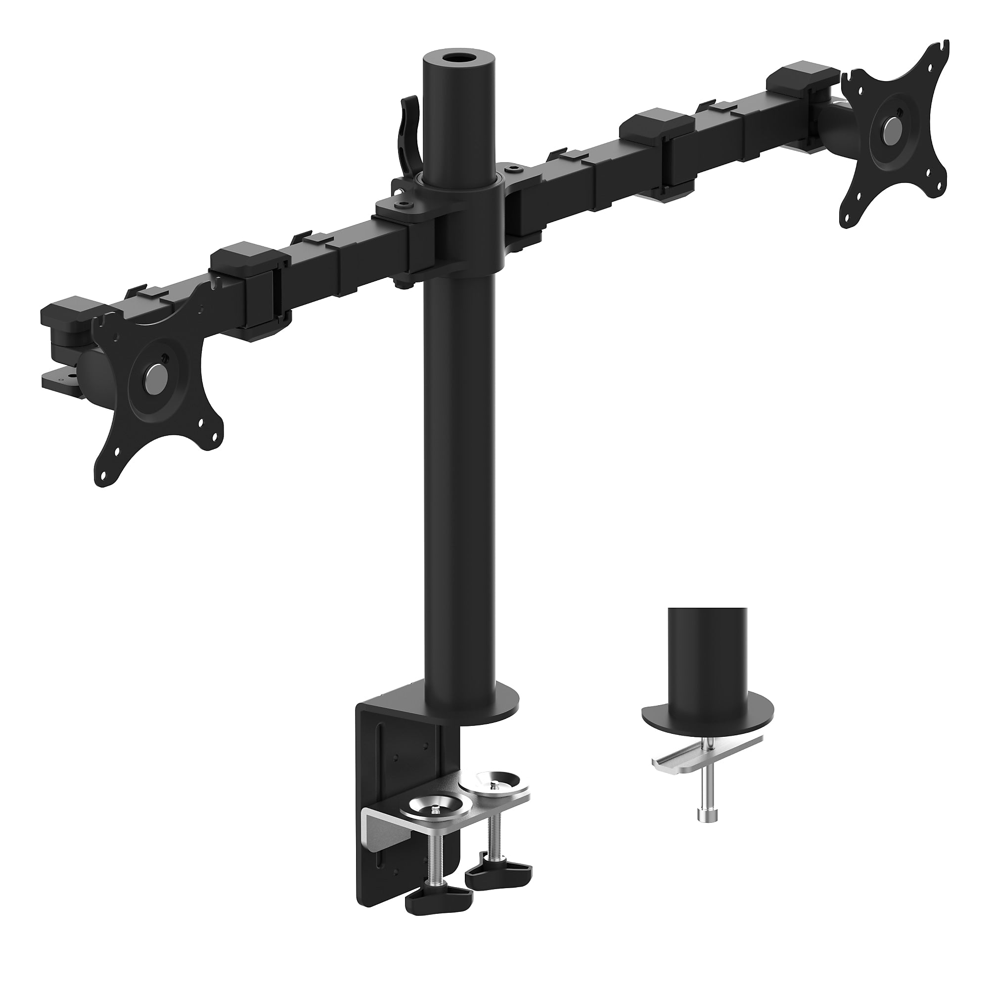 FlexiSpot Adjustable Dual Monitor Arm Mount for Sit-Stand Riser, Up To 30" Monitor, Black (D1D-E)
