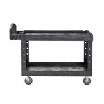 Rubbermaid 2-Shelf Plastic/Poly Mobile Utility Cart with Swivel Wheels, Black (FG454600BLA)