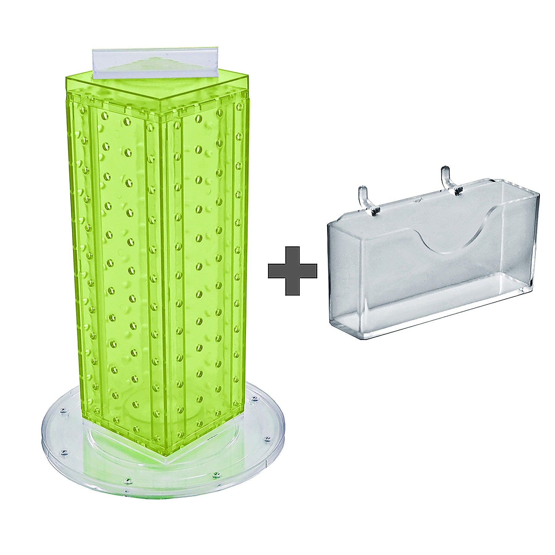 Azar Displays 13"H x 4"W x 4"D Pegboard Counter Gift Card Holder Green