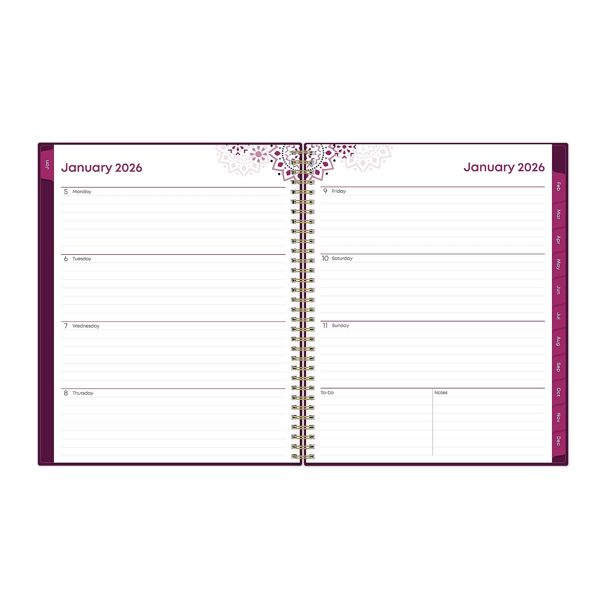 Planning Calendar BS Gili PP 8.5x11 RY26 Wkly/Mthly Safety Wirebound -