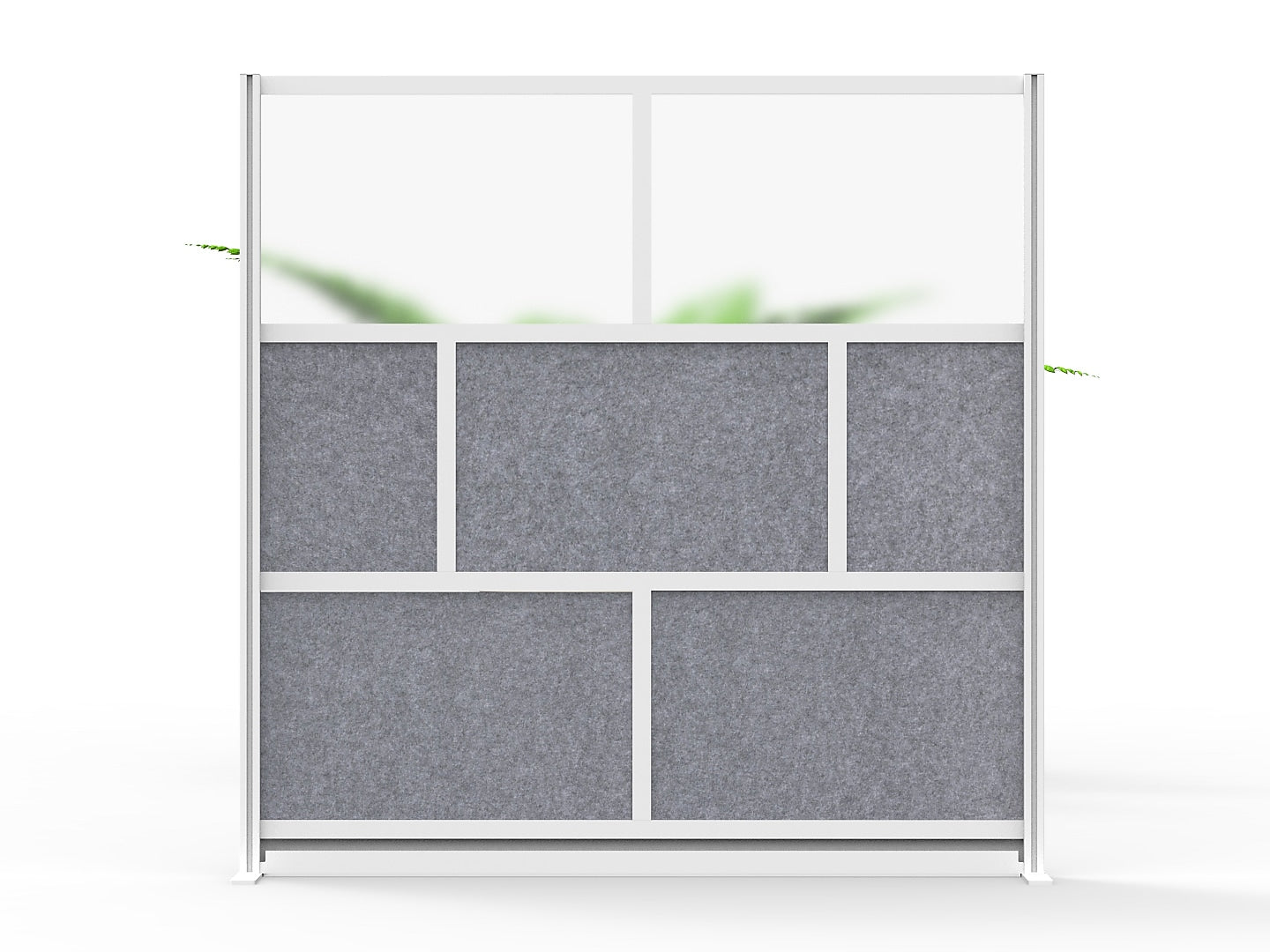 Luxor Modular Room Divider Starter Wall, 70"H x 70"W, Gray PET/Frosted Acrylic (MW-7070-FCG)