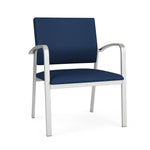 Lesro Newport Vinyl Guest Chair, Patriot Plus Imperial Blue/Silver (NP1201.SSV-01PPIB)