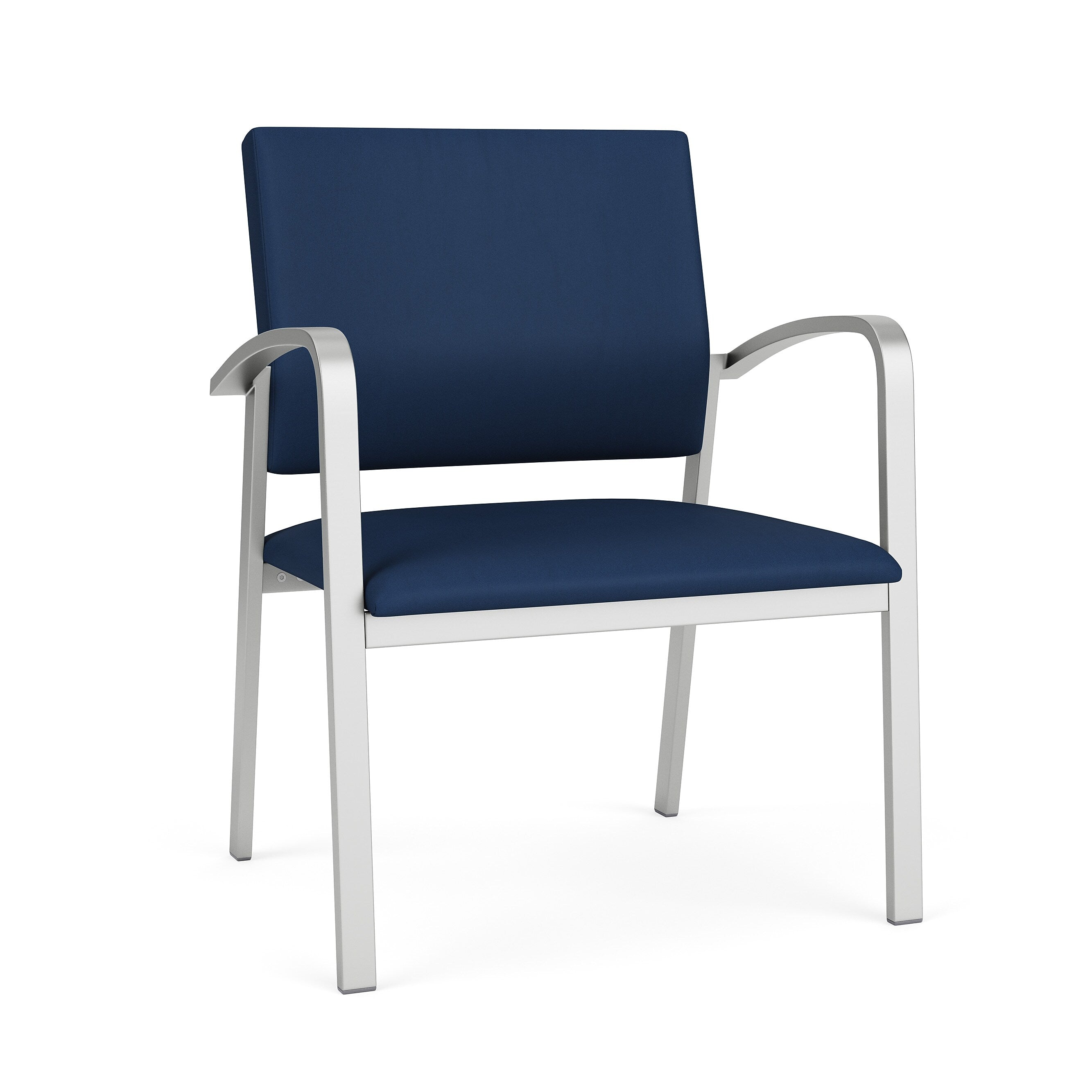 Lesro Newport Vinyl Guest Chair, Patriot Plus Imperial Blue/Silver (NP1201.SSV-01PPIB)