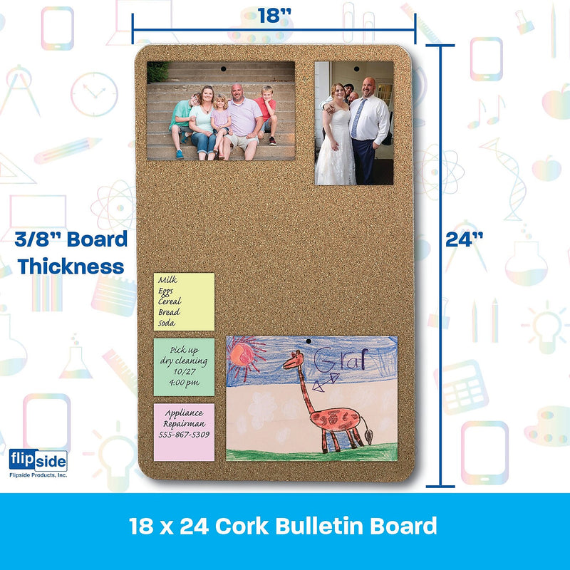 Flipside Cork Bulletin Board, 2' x 1.5', 5/Carton (10086)