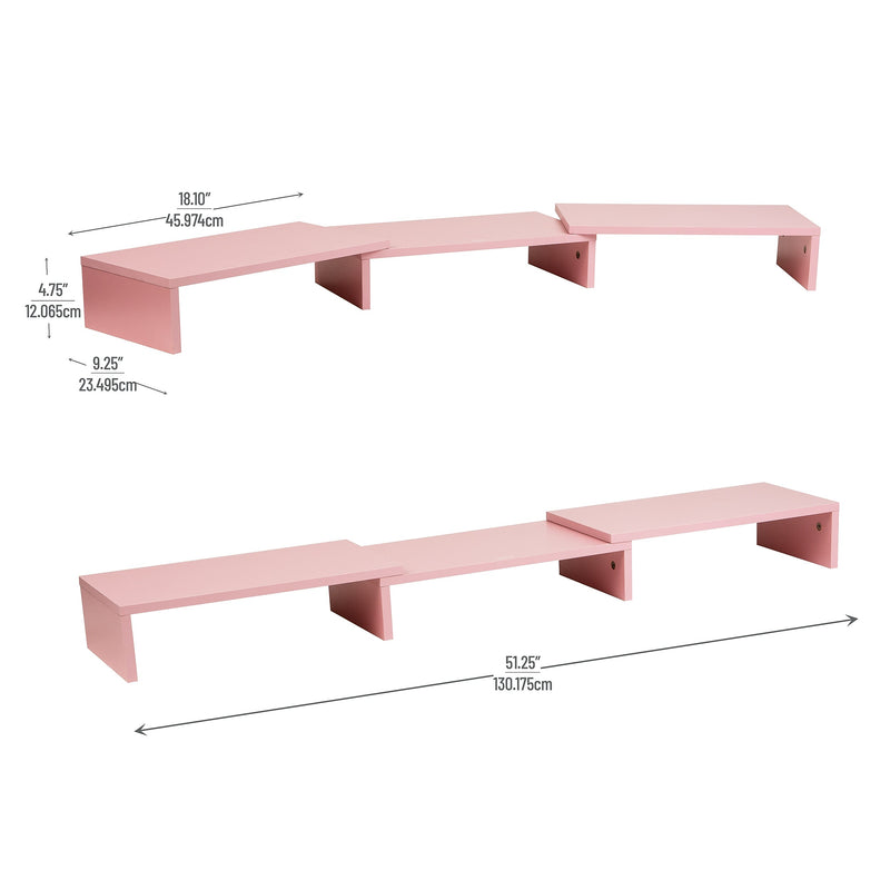 Mind Reader Adjustable Dual Monitor Stand, Up to 44 lbs., Pink (MDFMOND-PNK)