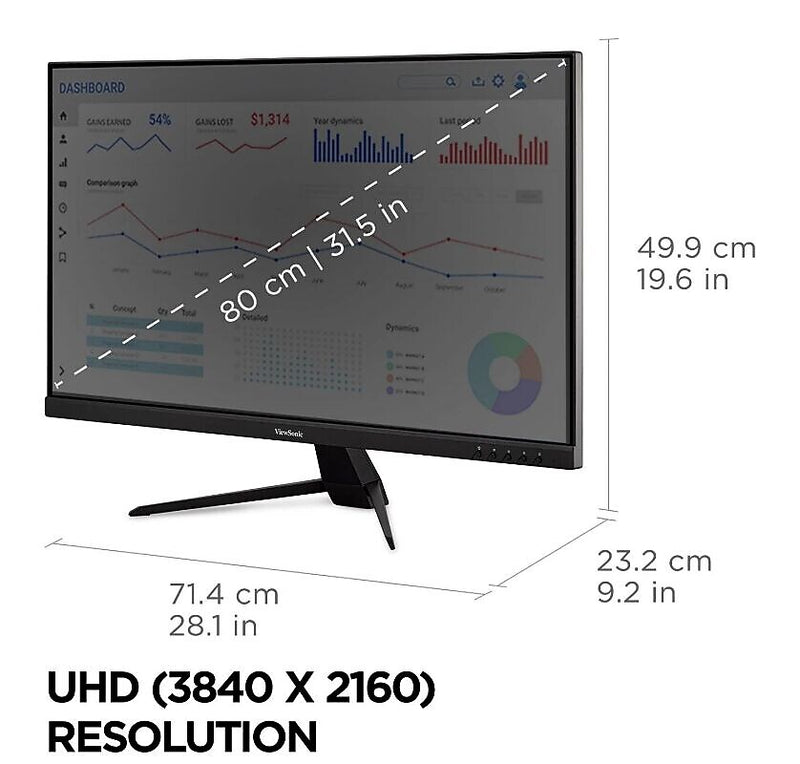 ViewSonic 32" 4K Ultra HD 60Hz LED Monitor, Black (VX3267U-4K)