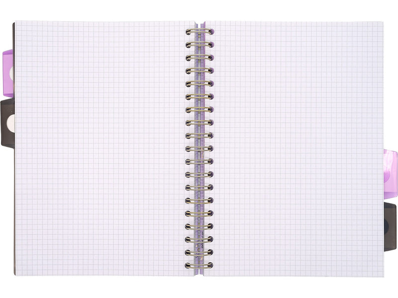 Pukka Pad Rochelle & Jess 5-Subject Notebook, 7.5" x 10", Graph-Ruled, 100 Sheets, Lilac, 3/Pack (9917-ROC)