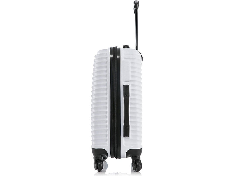DUKAP Adly 20" Hardside Suitcase, 4-Wheeled Spinner, TSA Checkpoint Friendly, White (DKADL00S-WHI)