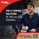 WypAll PowerClean X70 Cloths, 8.34" x 16.8", Blue, 96 Sheets/Box, 10 Boxes/Carton (41412)
