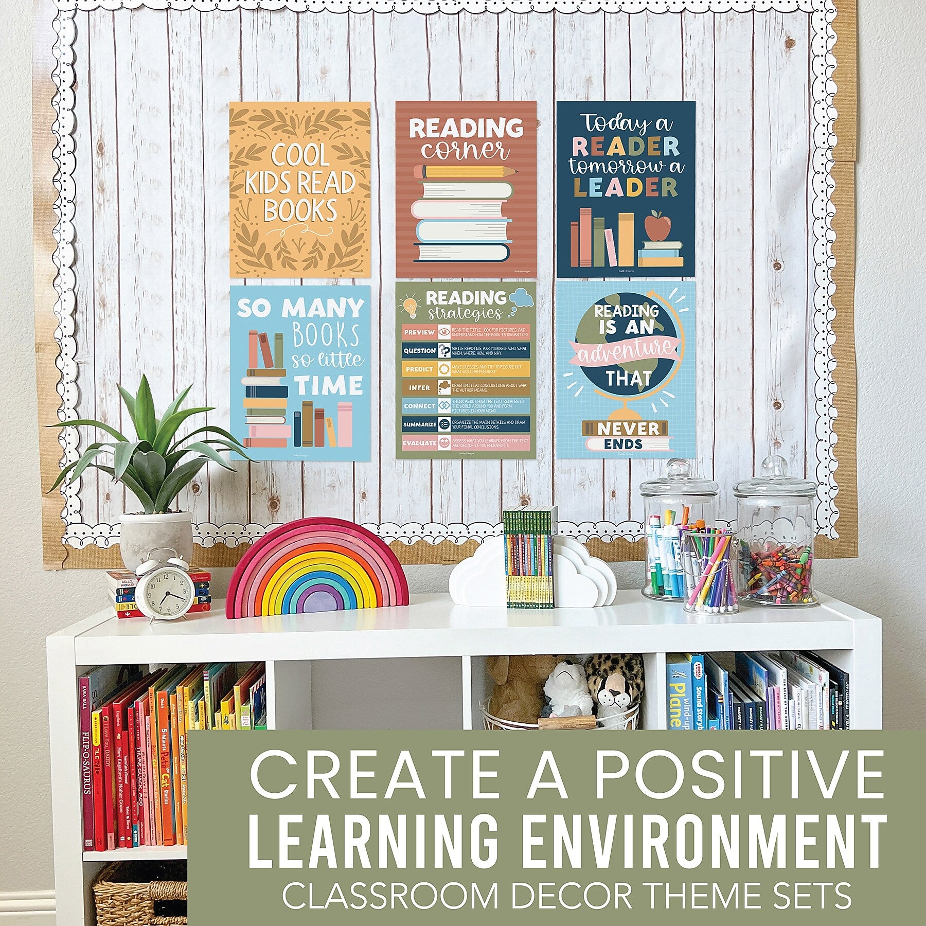Hadley Designs 11" x 14" Colorful Pastel Reading Posters For Classroom Library Decor, 6/Set (HDDX004A2JPF1)