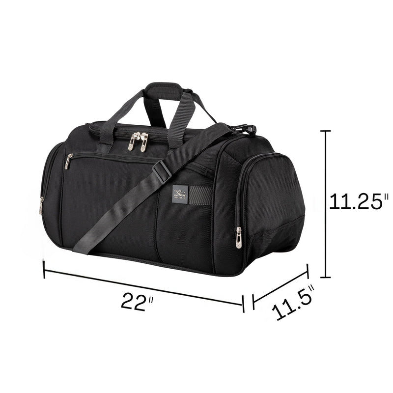 Skyway Luggage Sigma 7.0 22" Polyester Carry-On Weekender Duffel, Black (177-22-001-DFL)