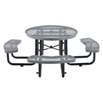 Global Industrial 46" Round Picnic Table, Expanded Metal, Gray (277150GY)