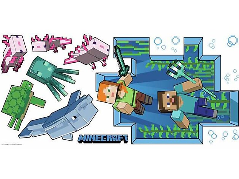 RoomMates Minecraft Children's Wall Decal Set, Cartoons (RMK5005GM)