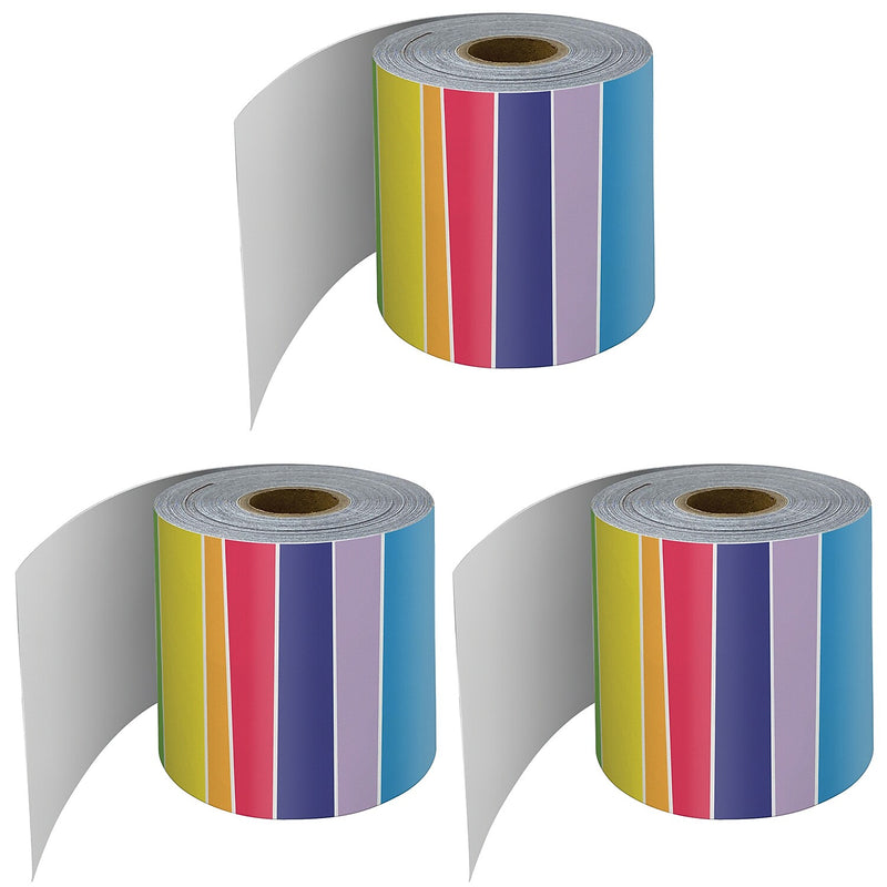 Carson Dellosa Education Rolled Straight Border, 3"x 65', Rainbow, 3/Bundle (CD-108475-3)