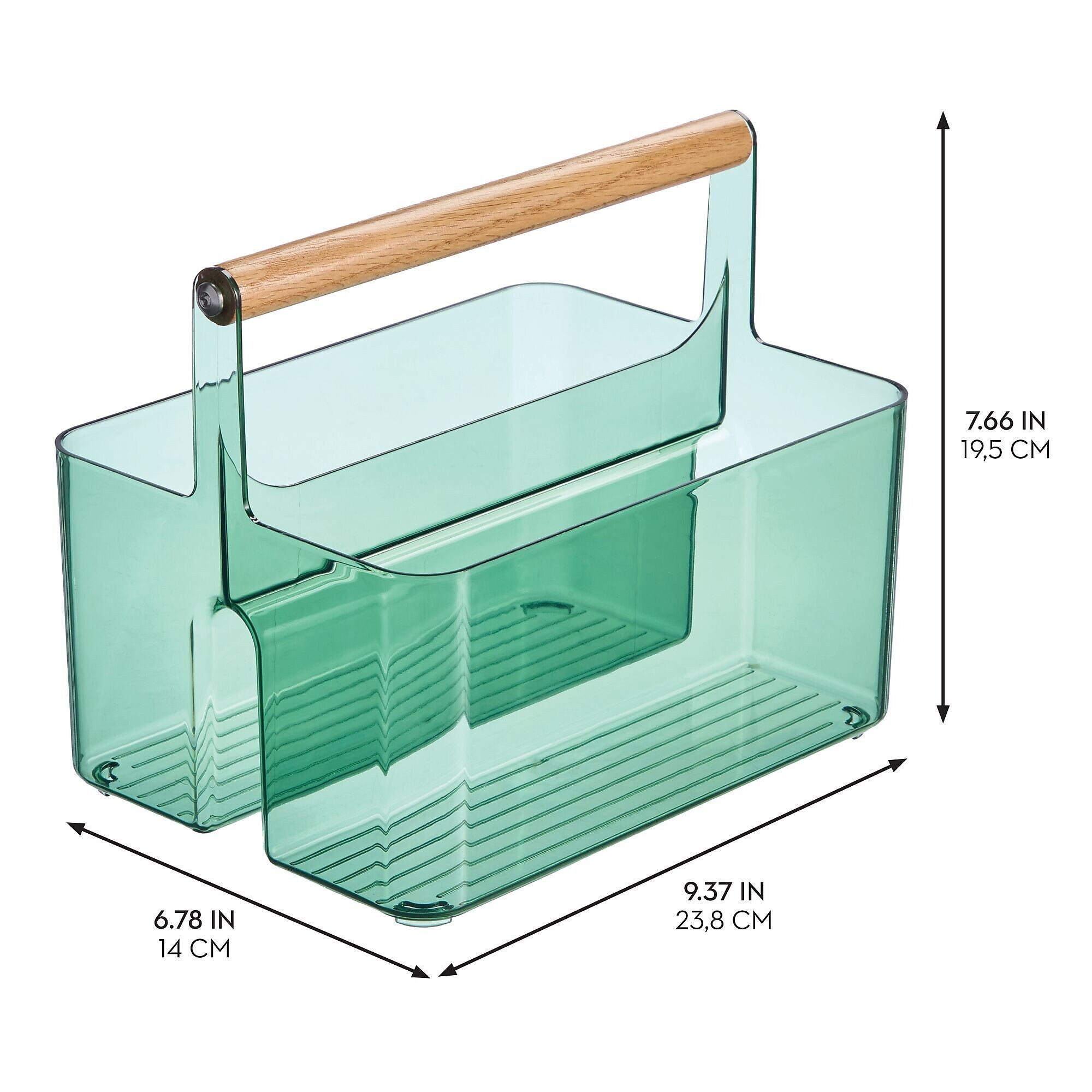 mDesign 2-Compartment Plastic Desk Organizer, Sage/Natural (26055)