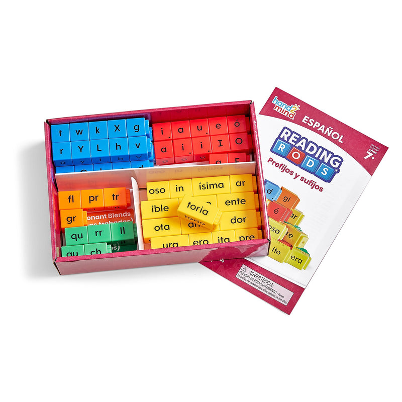 hand2mind Reading Rods in Spanish Prefixes & Suffixes (95396SP)