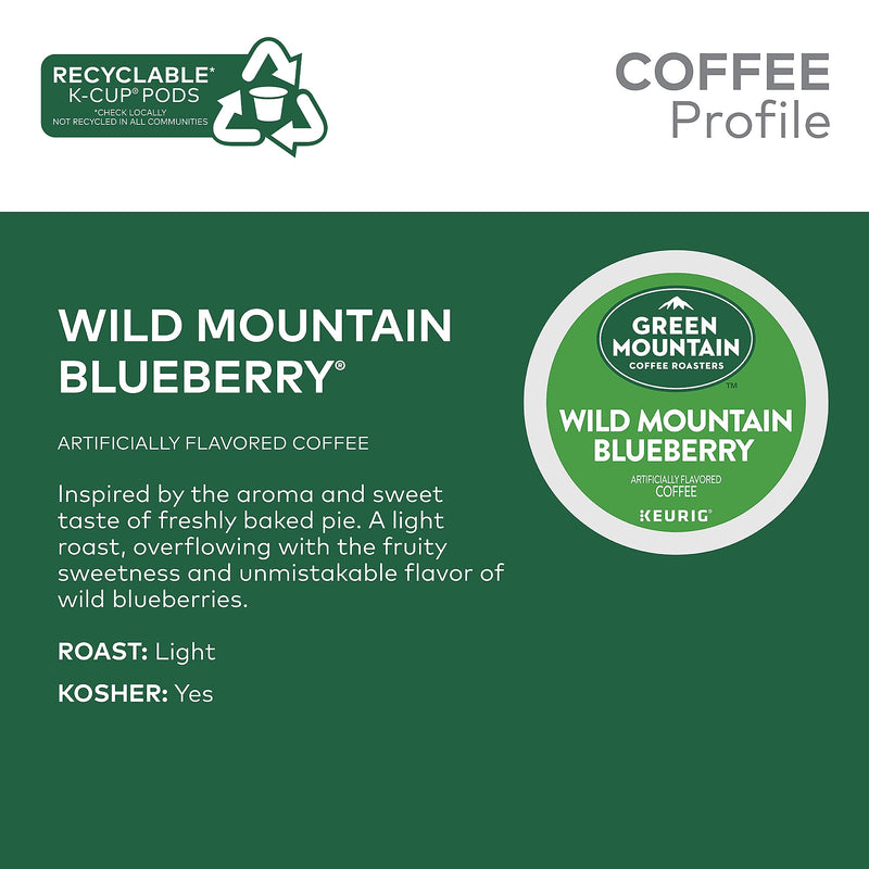 Green Mountain Wild Mountain Blueberry Coffee Keurig® K-Cup® Pods, Light Roast, 24/Box (6783)
