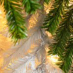 Nearly Natural 7-ft Holiday Green & White Santa’s Hat Christmas Tree with 500 LED lights and 1275 Bendable Branches (T4697)