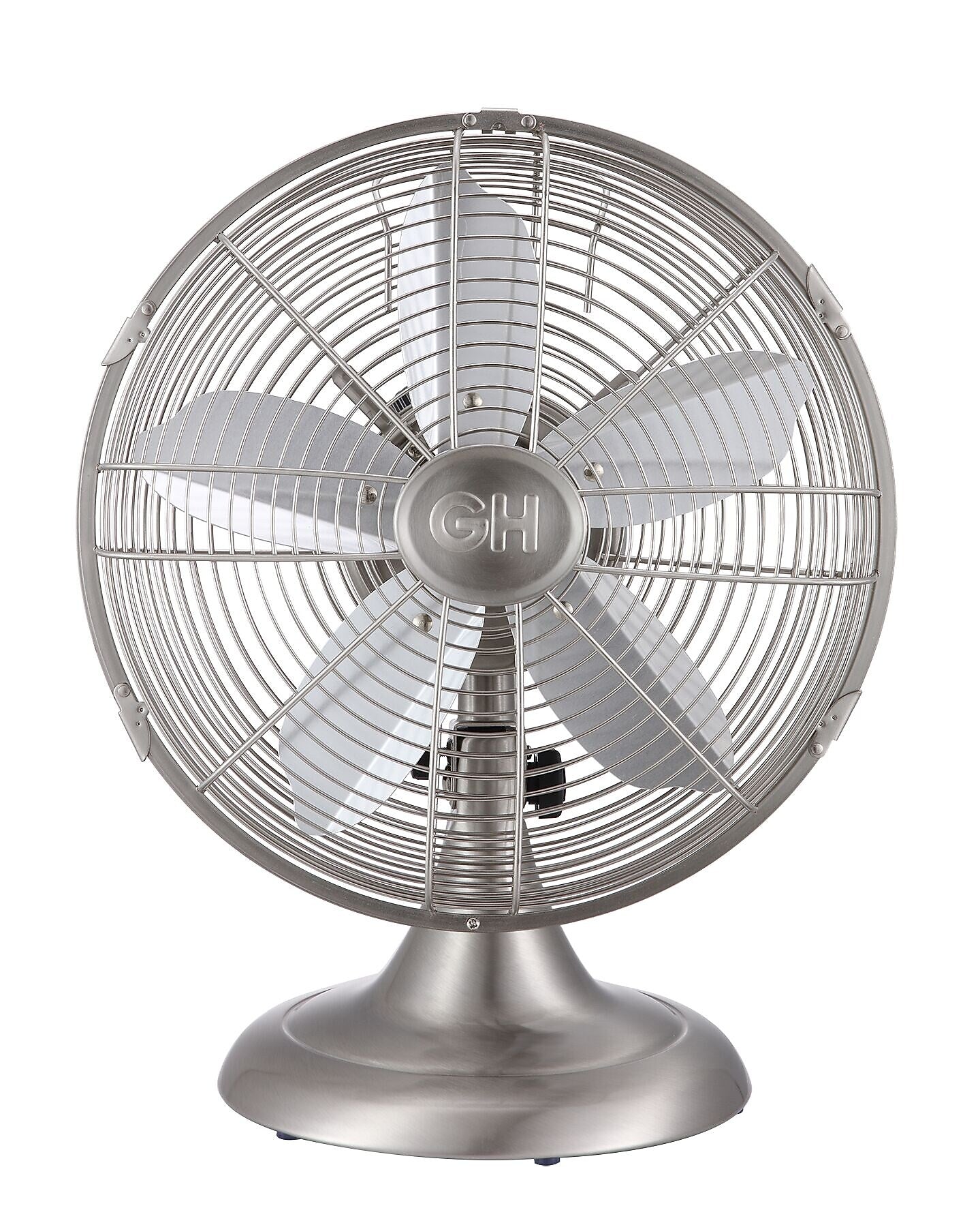 Good Housekeeping Oscillating Desk Fan, 3-Speed, Brushed Nickle (92605)