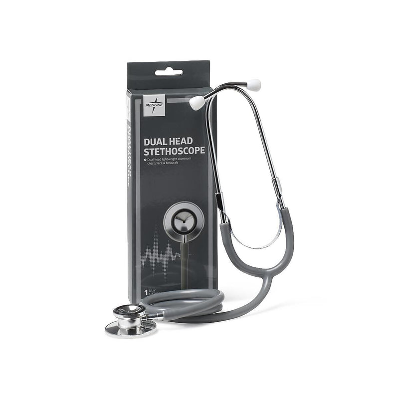 Medline Dual Head Stethoscope, Gray (MDS926202)