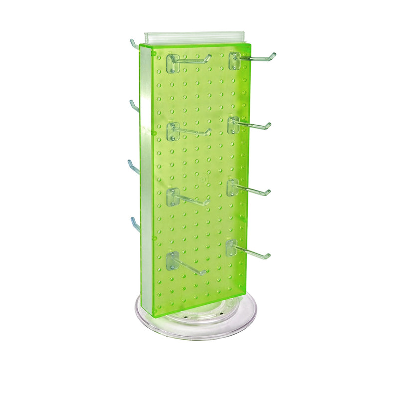 Azar Displays 20”H x 8”W Pegboard Counter Display with 16 4" Hooks, Green(700508-GRE-4C16)