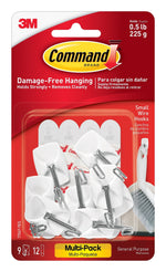 Command Small Hooks, 0.5 lb., White, 9 Command Hooks, 12 Command Strips (17067-9ES)