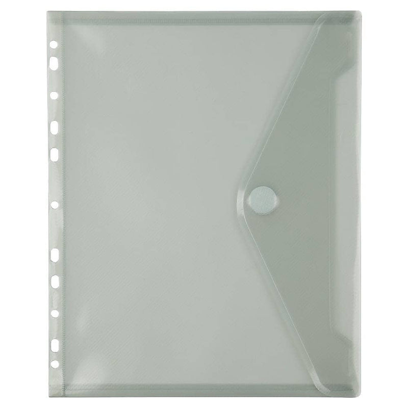 JAM Paper Plastic Binder Pocket, Gray, 3/Pack (235738956AX3)
