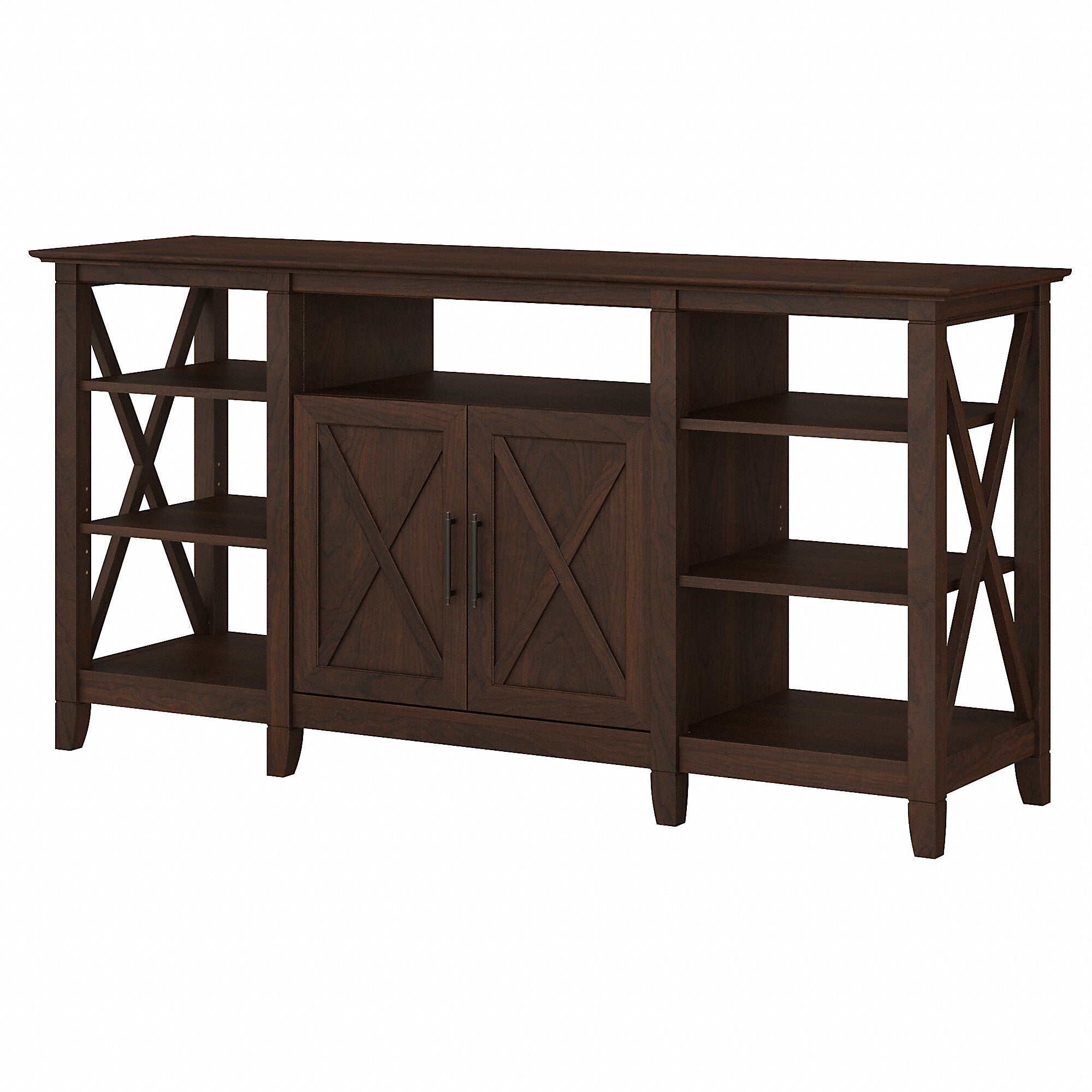 Bush Furniture Key West Console TV Stand, Screens up to 65", Bing Cherry (KWV160BC-03)