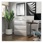 Alera 3-Drawer Lateral File Cabinet, Letter/Legal Size, Lockable, 40.25"H x 36"W x 18.63"D, Light Gray (ALEHLF3641LG)