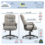 Serta Hannah II Fabric Executive Chair, Gray (43672D)