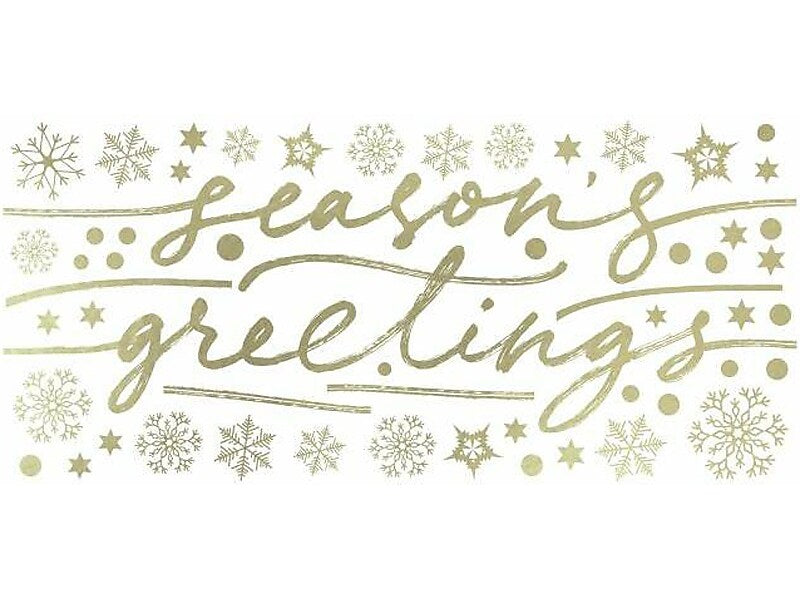 RoomMates Season's Greetings Contemporary Wall Decal Set, Holiday (RMK4837GM)