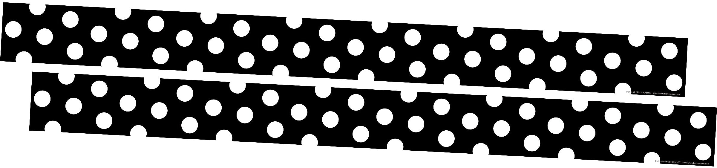 Barker Creek Double-Sided Border, 35" x 3", Dot to Dot Black, 24/Pack (4441)