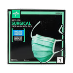 Medline Disposable Level 1 Surgical Face Masks with Aggressive Adhesive Tape, Adult, Green, 300/Carton (NON27361A)