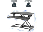 FlexiSpot M7 Series 28"W Manual Rectangular Adjustable Standing Desk Converter, Black (M7-E-28B)