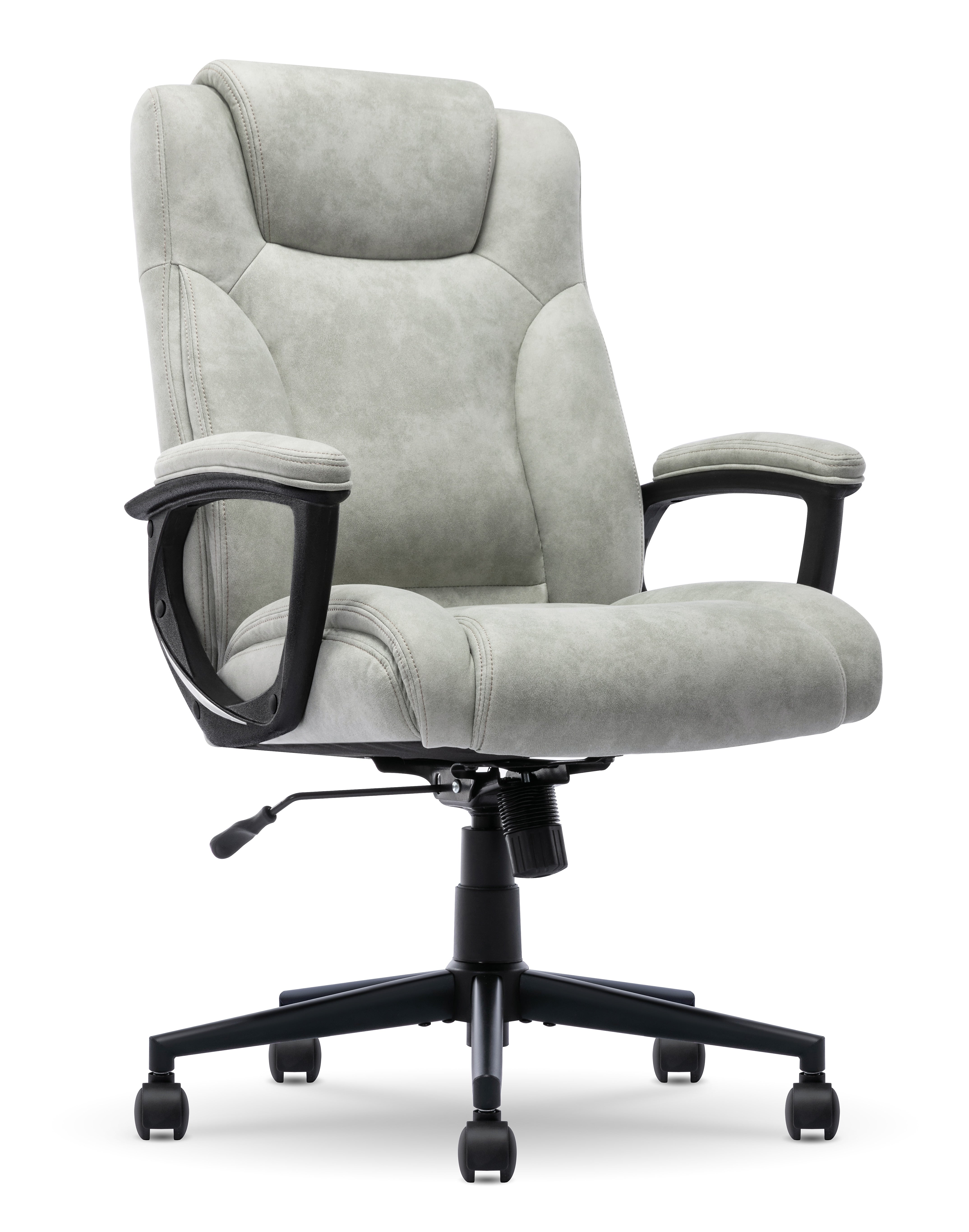 Serta Comfort Eco Ergonomic Velvet Fabric Swivel Executive Chair, Light Grey (CCHR10006A)