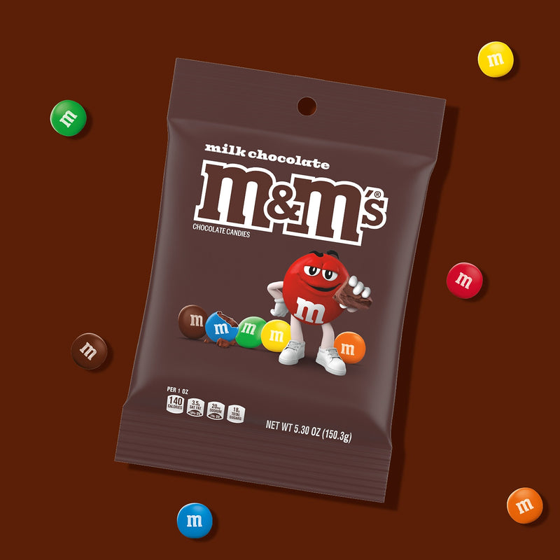 M&M'S Milk Chocolate Candy, 5.3 oz. Bag, 12/Pack (MMM01731)