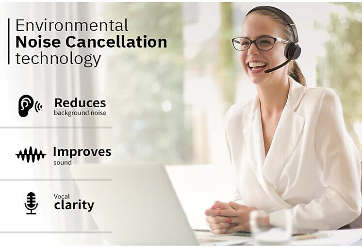 CODi Claro Bluetooth + Wireless Stereo Headset w/ Integrated AI-Powered ENC Microphone, Black  (A04619)
