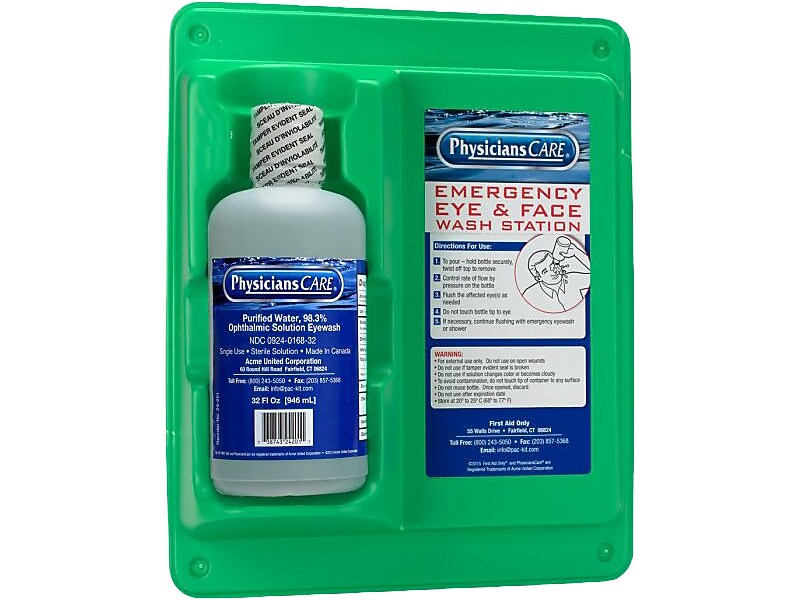 PhysiciansCare Single Station Eyewash, 32 fl. oz., 6/Carton (24-202-001)