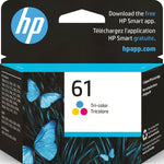 HP 61 Tri-Color Standard Yield Ink Cartridge, Prints Up to 150 Pages (CH562WN#140)
