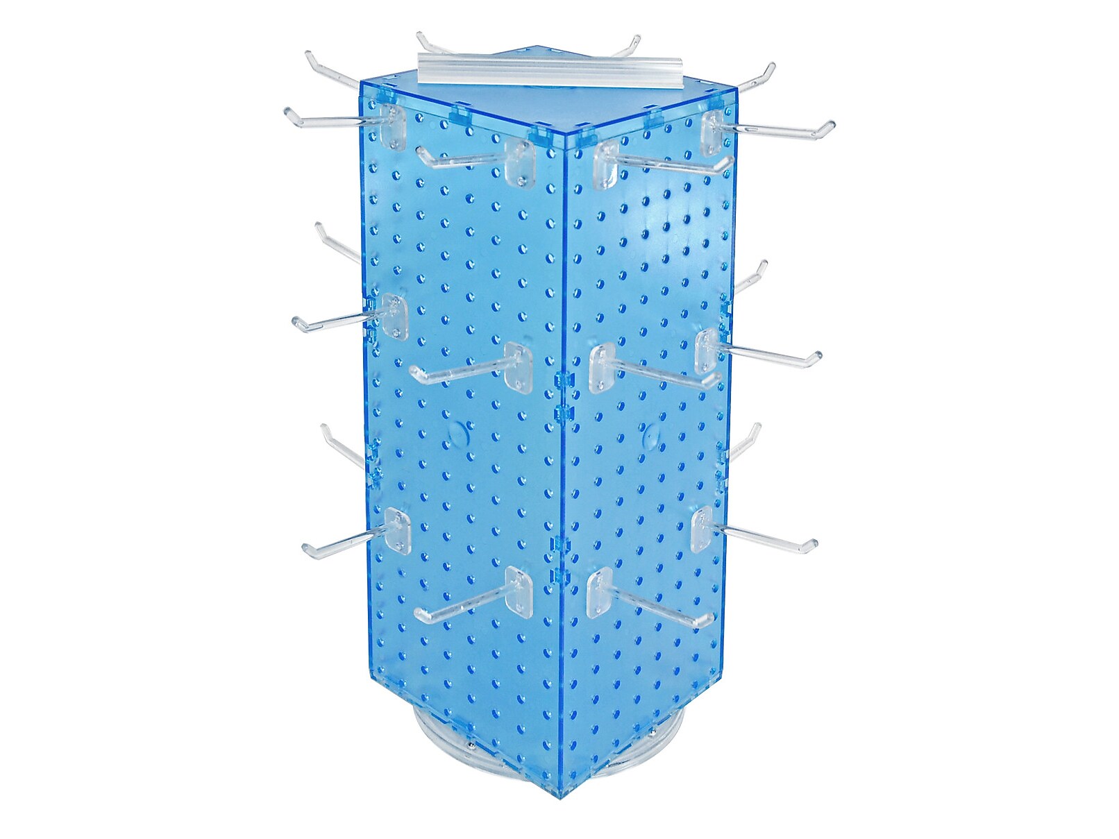 Azar 21" x 8" Pegboard 4-Sided Revolving Counter Display, Blue, Each (703385-BLU-4C24)