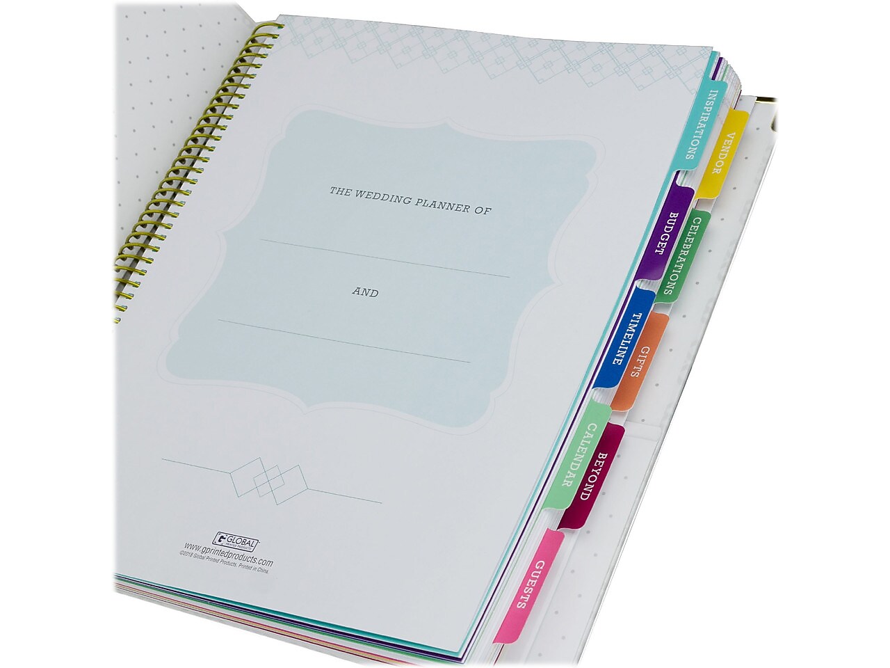 Global Printed Products 9" x 11" Wedding Planner, Hardcover, White/Gold (GPP-PLNR-GLD)