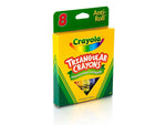 Crayola Anti-Roll Triangular Crayons, Assorted Colors, 8/Box, 24 Boxes/Carton (52-4008CT)