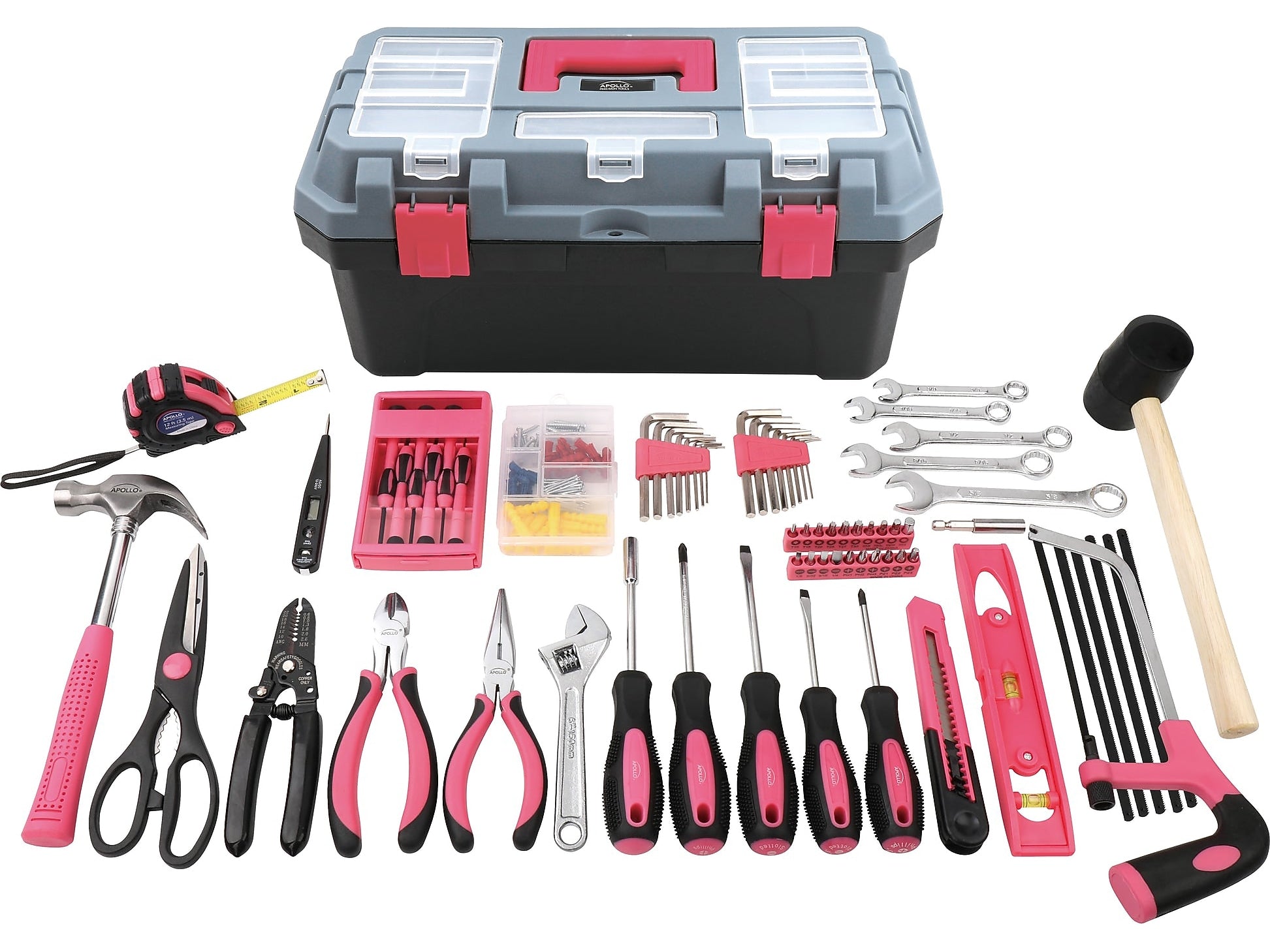 Apollo Tools Household Tool Kit, 170-Piece, Pink (DT7103P)