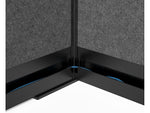 Luxor Workflow Series 6-Panel Freestanding Modular Room Divider System Starter Wall with Whiteboard, 70"H x 53"W, Black/Gray