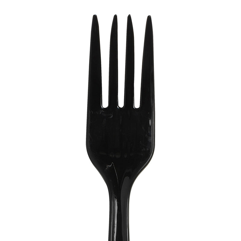 Dixie Individually Wrapped Plastic Fork, Heavy-Weight, Black, 1000/Carton (PTH53C)