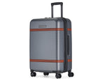 Bugatti Wellington 25.5" Hardside Suitcase, 8-Wheeled Spinner, TSA Checkpoint Friendly, Silver (HLG5124-Pewter)