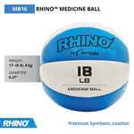 Champion Sports 18 lbs. Leather Medicine Ball, Teal/White (CHMP239)