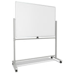 TRU RED™ Magnetic Painted Steel Mobile Dry Erase Board, Aluminum Frame, 4' x 3' (TR62619)