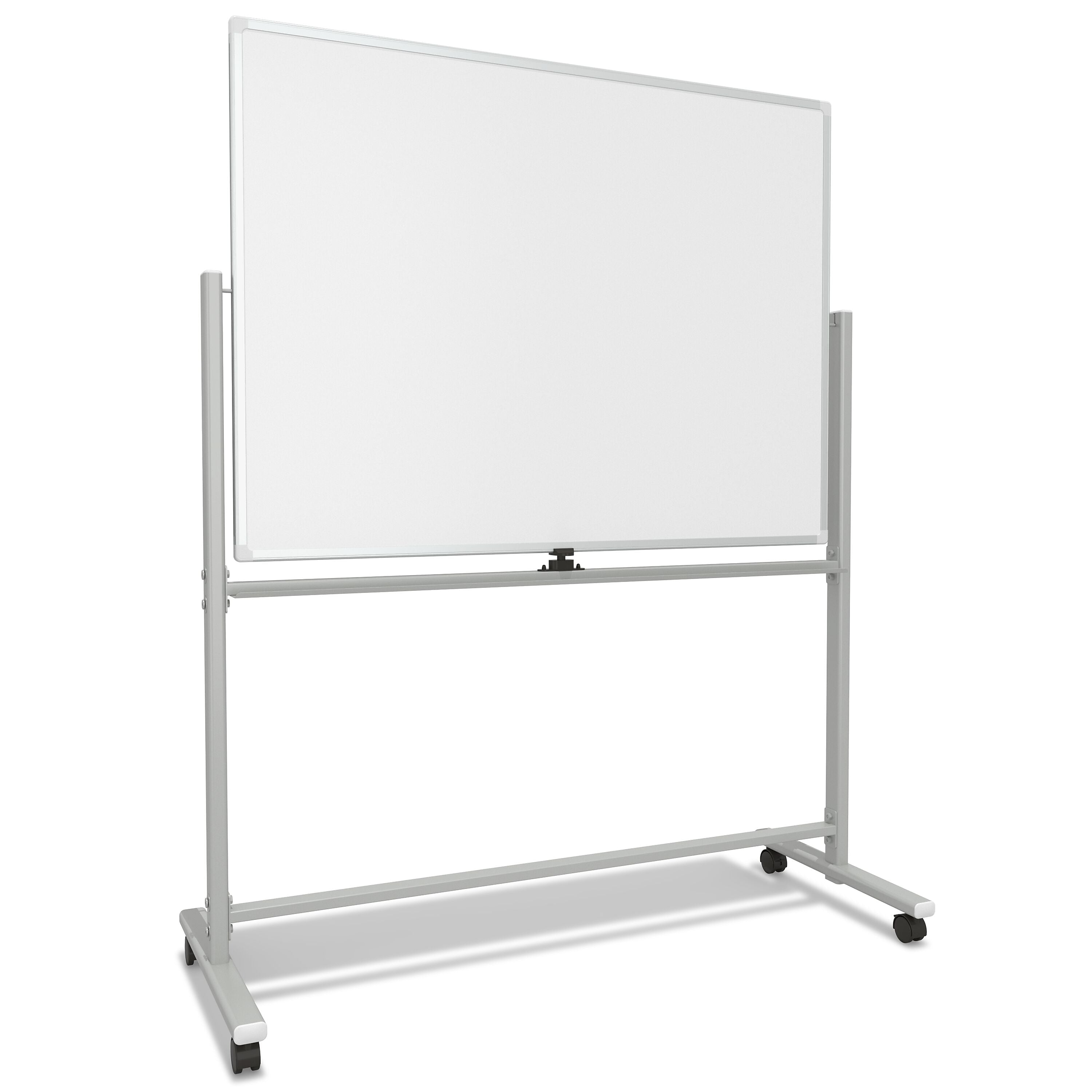 TRU RED™ Magnetic Painted Steel Mobile Dry Erase Board, Aluminum Frame, 4' x 3' (TR62619)